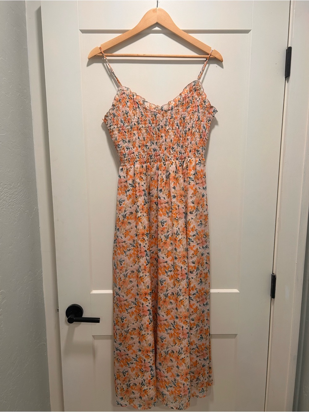 Patrons of Peace Orange Floral Midi Dress